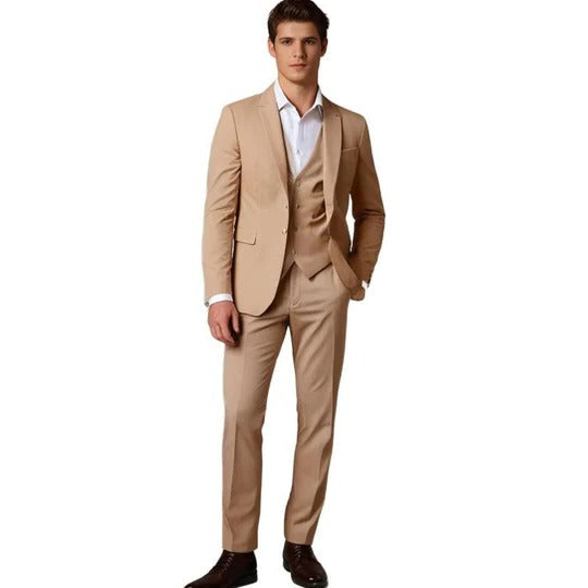 Costume Homme Deux Pièces Noir Avec Veste Et Pantalon Slim Coupe Pour Affaires Professionnelles