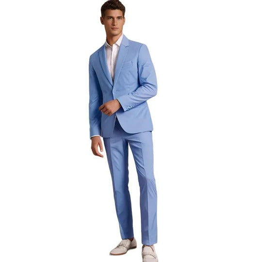 Costume Homme Deux Pièces Noir Avec Veste Et Pantalon Slim Coupe Pour Affaires Professionnelles
