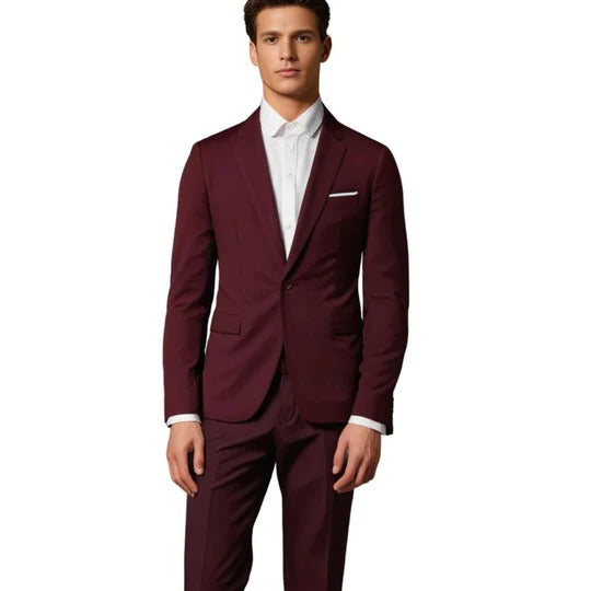 Costume Homme Deux Pièces Noir Avec Veste Et Pantalon Slim Coupe Pour Affaires Professionnelles