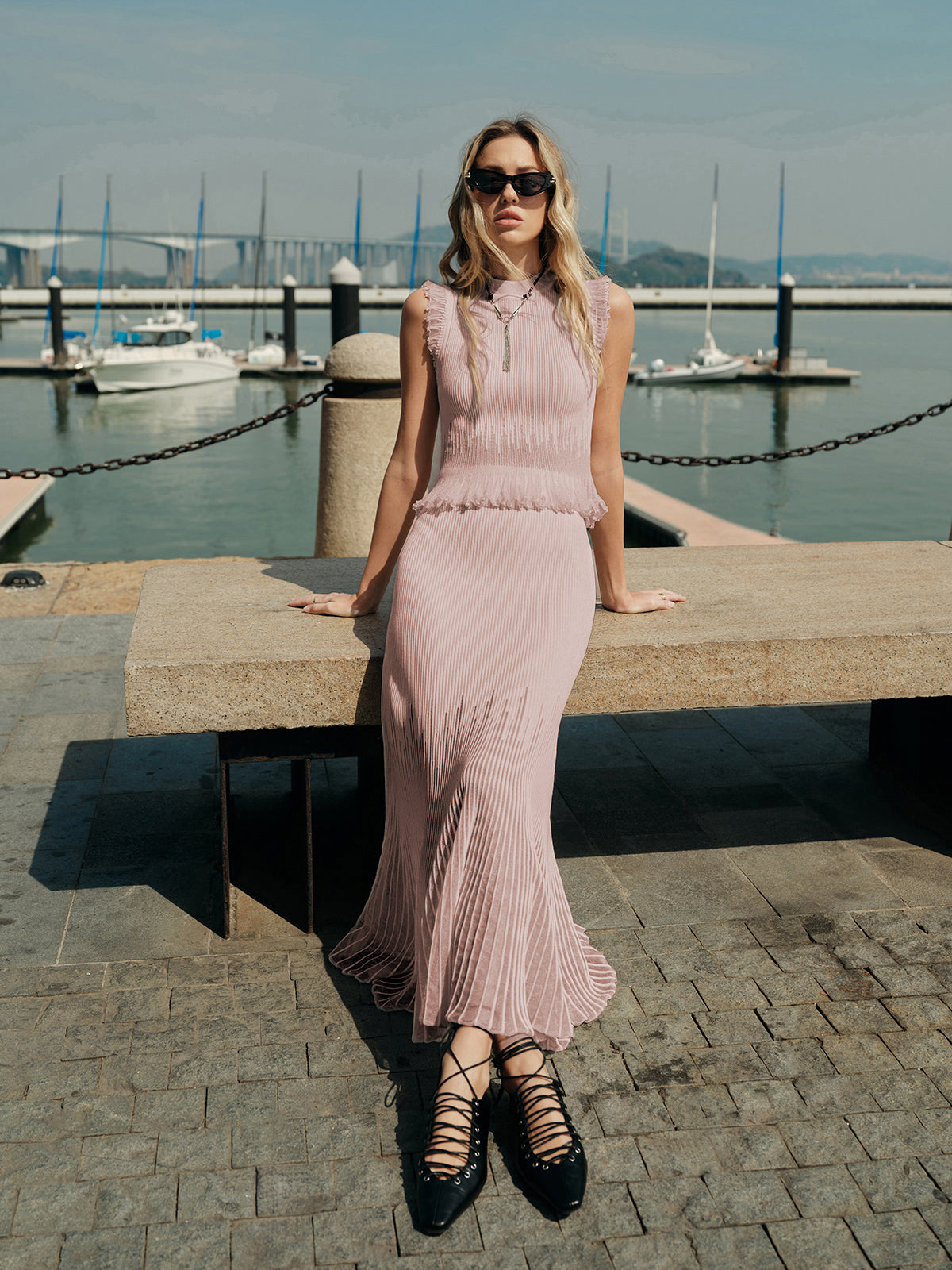 Jupe Plissée À Panneaux En Maille Transparente Pour Loisirs Mariage Vacances Taille XS À M