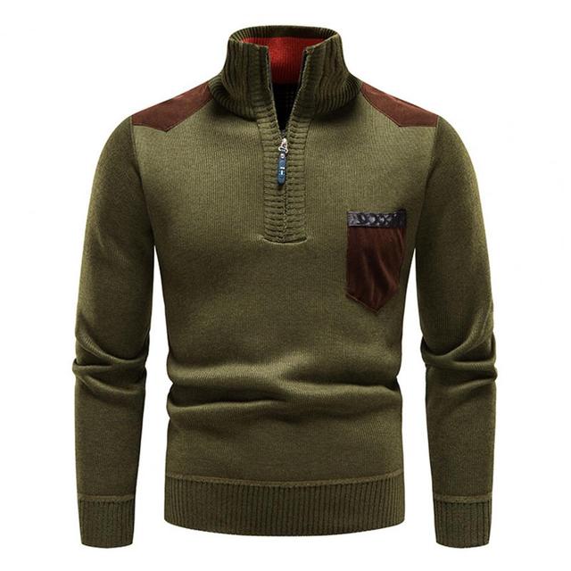 Dylan Pull Demi Zip Homme Avec Poche Poitrine Maille Décontracté Polyvalent Pour Jours Plus Frais