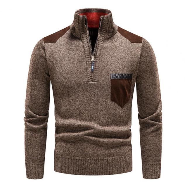 Dylan Pull Demi Zip Homme Avec Poche Poitrine Maille Décontracté Polyvalent Pour Jours Plus Frais