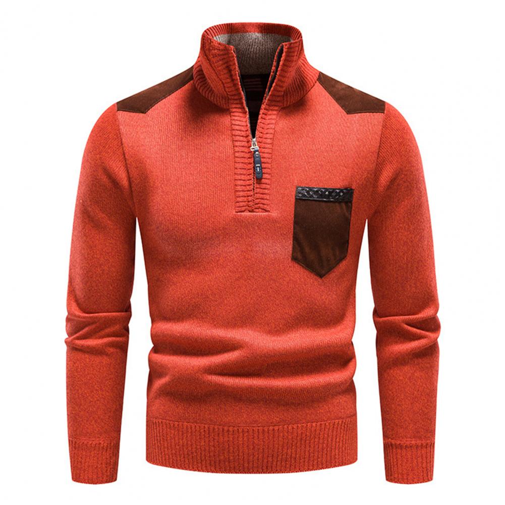 Dylan Pull Demi Zip Homme Avec Poche Poitrine Maille Décontracté Polyvalent Pour Jours Plus Frais