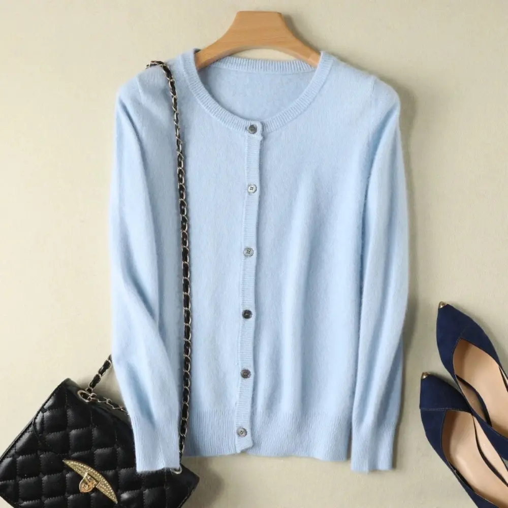 Cardigan Femme Ample Cachemire Vison Mira Doux Chaud Pour Tous les Jours Quotidiens