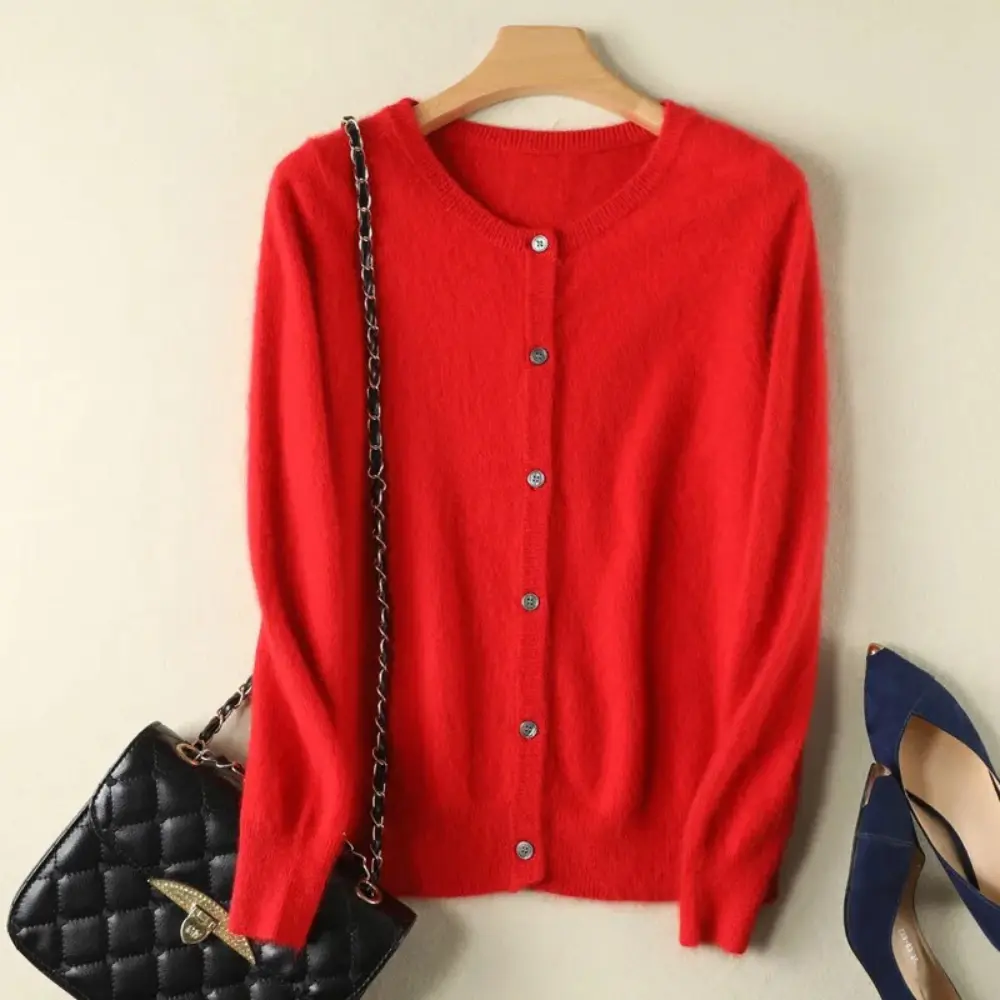 Cardigan Femme Ample Cachemire Vison Mira Doux Chaud Pour Tous les Jours Quotidiens