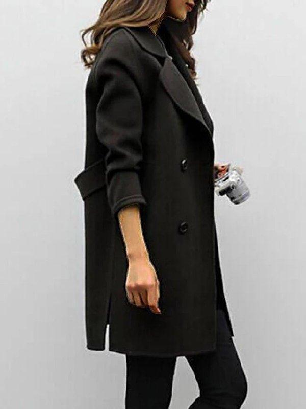 Brooklyn Manteau Long Femme à Double Boutonnage Hiver Élégant et Chaud par Amawinc