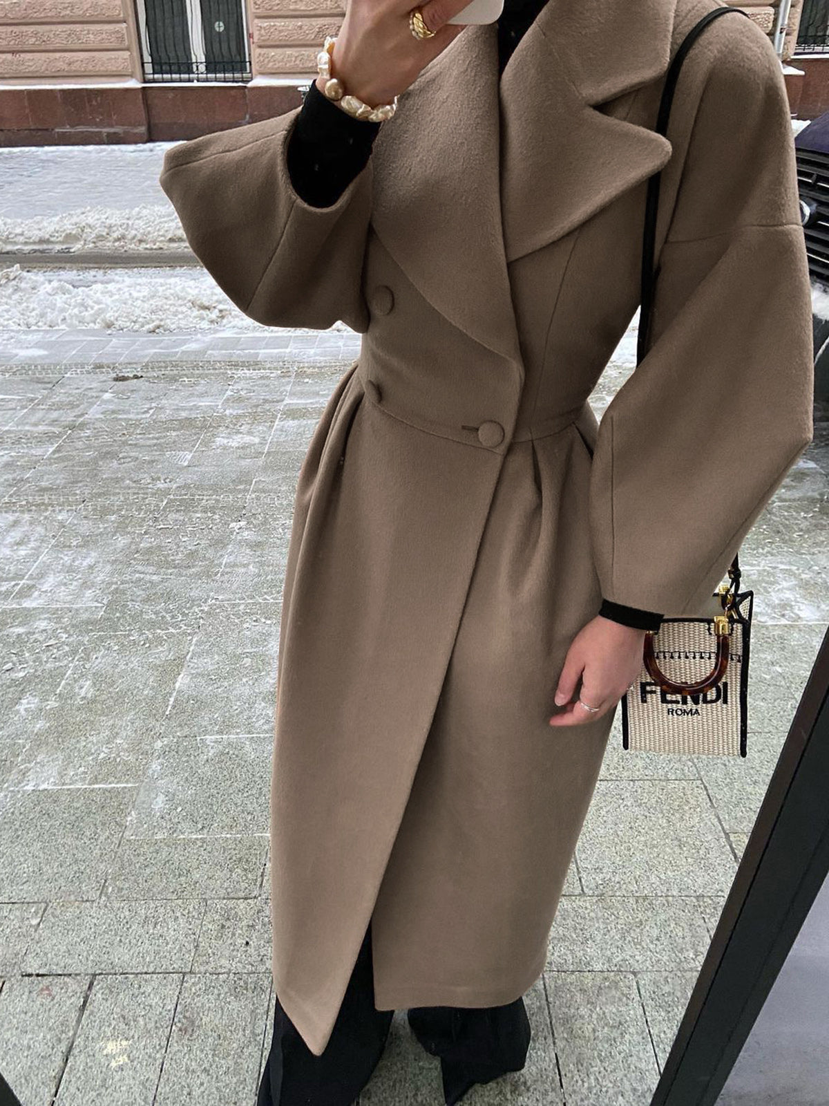 Manteau Trench Miss Paris Uni Polyester Décontracté Manches Longues Longueur Standard Pour Loisir