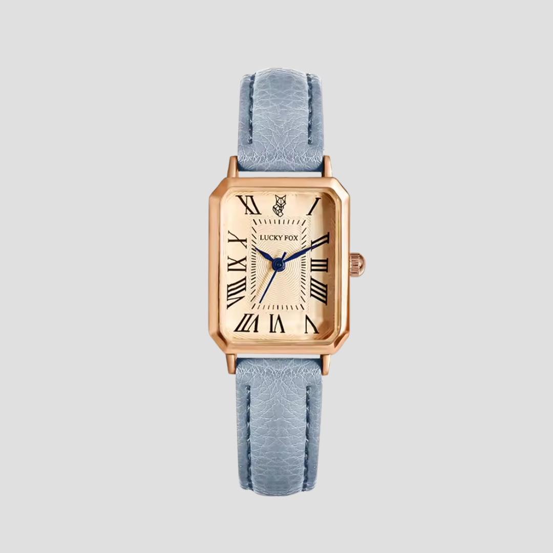 Isla Montre Rectangulaire Pour Femme En Cuir Vintage Inspirée Chiffres Romains Élégante