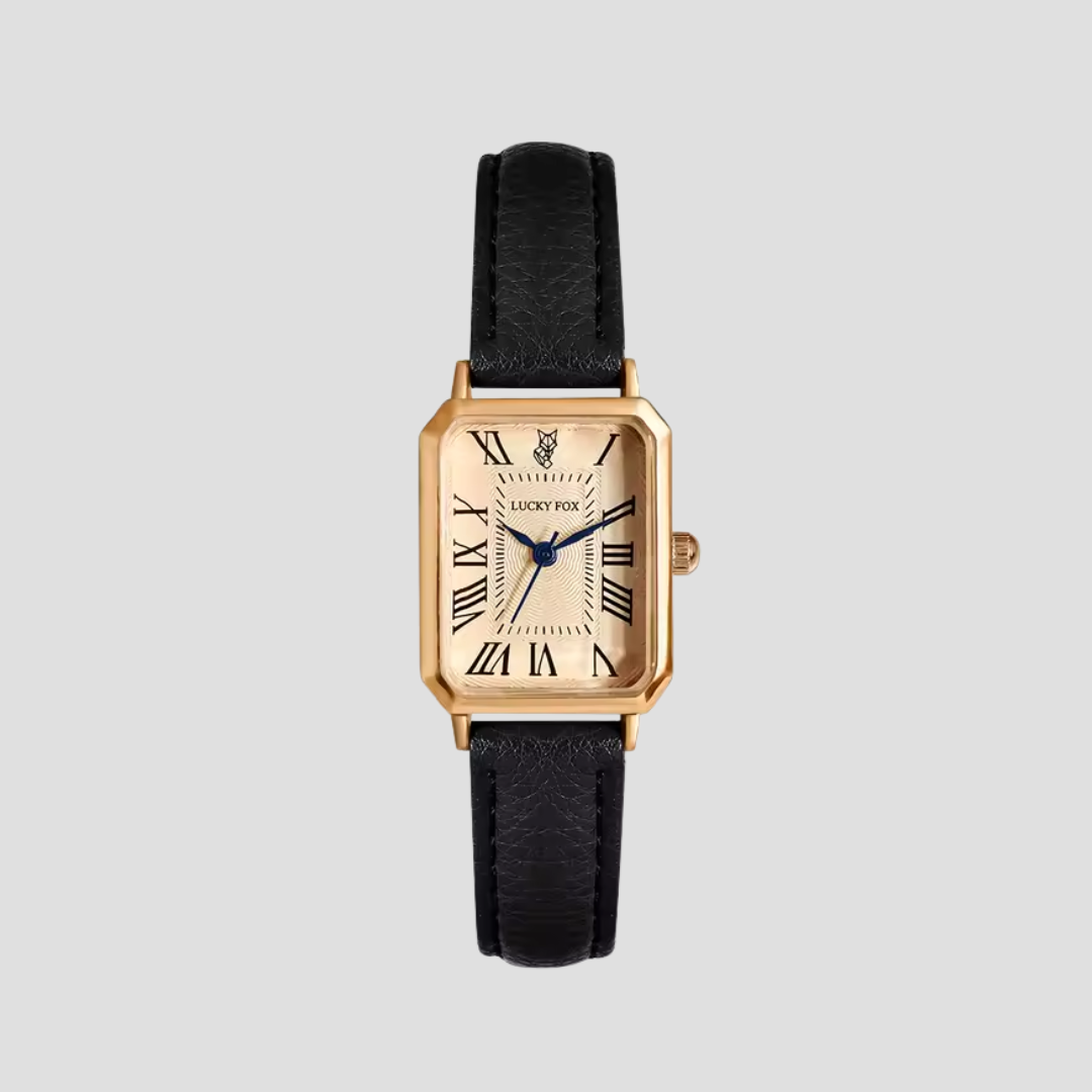 Isla Montre Rectangulaire Pour Femme En Cuir Vintage Inspirée Chiffres Romains Élégante