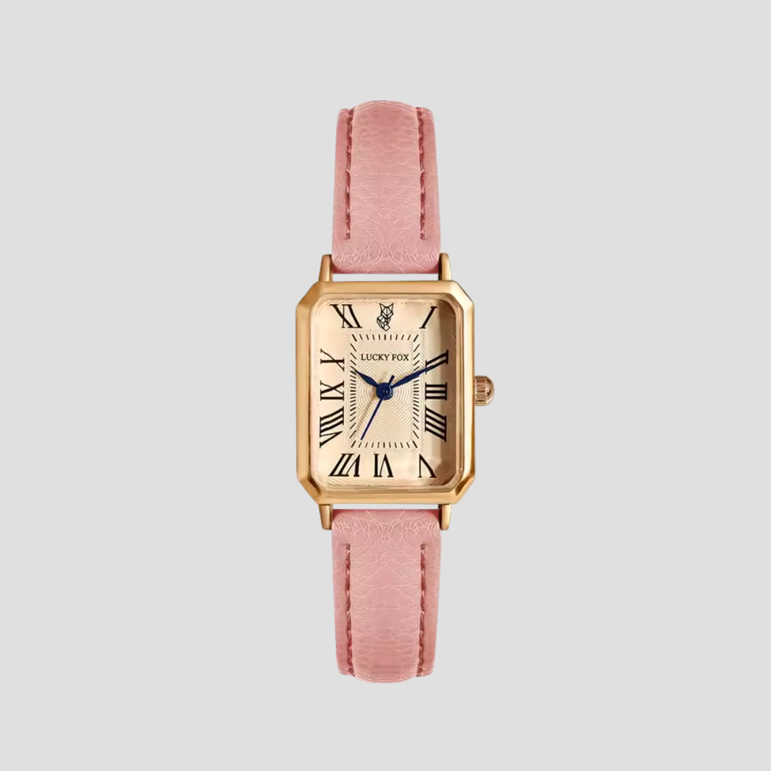 Isla Montre Rectangulaire Pour Femme En Cuir Vintage Inspirée Chiffres Romains Élégante