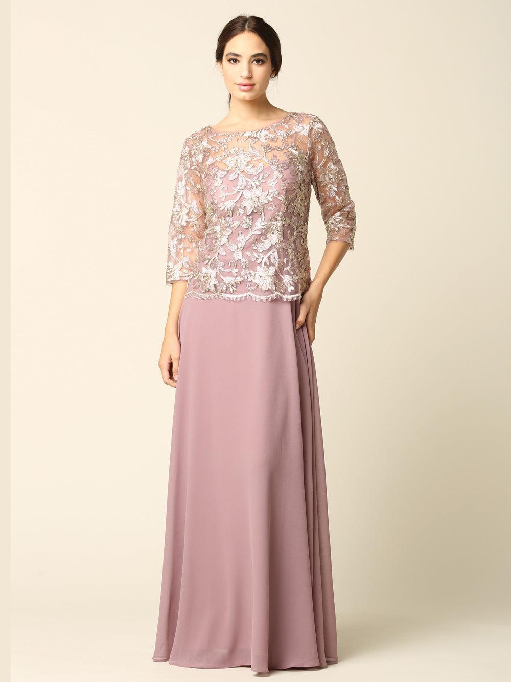 Mauve 3XL Mother of the Bride Long Formal Dress Sale - Amawinc