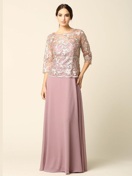 Mauve 3XL Mother of the Bride Long Formal Dress Sale - Amawinc