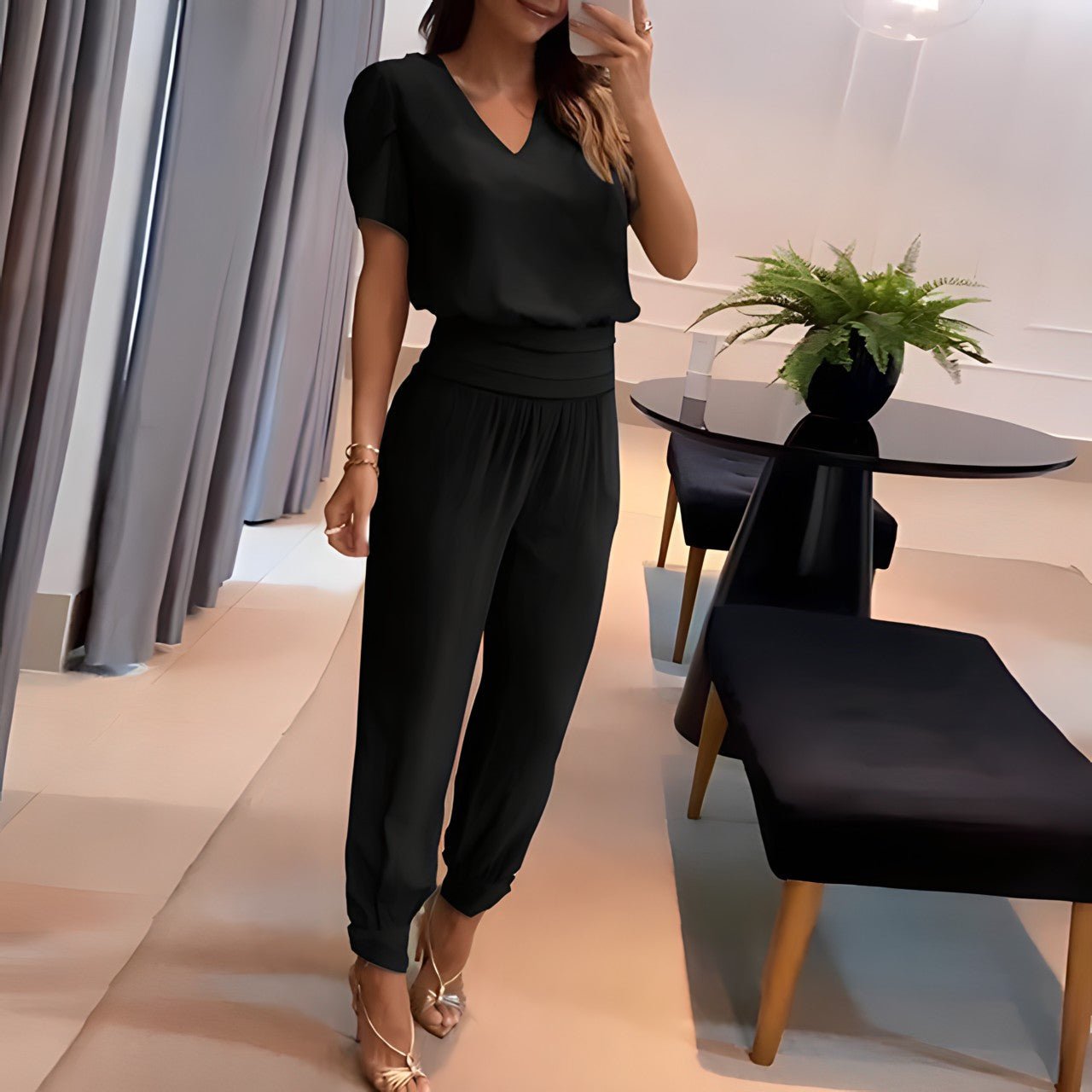 Ensemble Blouse Et Pantalon Alaia Élégance Polyvalente Pour Bureau Et Loisirs Quotidiens
