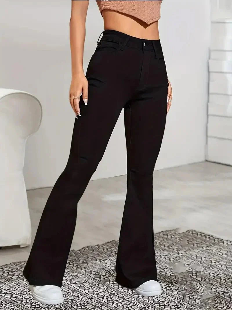 Jean Femme Taille Haute Évasé Denim 5 Poches Confort Et Style Durable Nordic Flair Pour Toutes Occasions