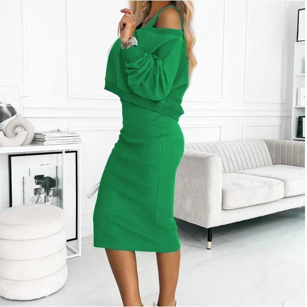 Madison Ensemble Épaule Décolletée Et Jupe Midi Pour Femmes Élégance Moderne Pour Journée Et Soirée Élégante