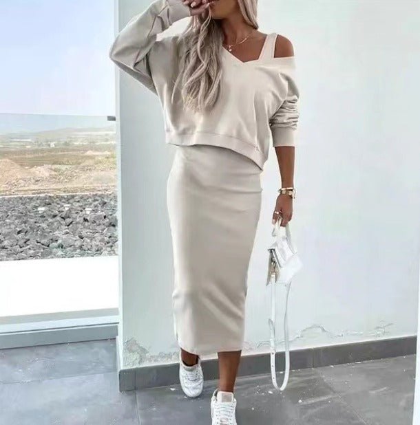 Jade Ensemble Sweatshirt Et Robe Amawinc Confort Et Élégance Deux Pièces Pour Le Quotidien Et Les Sorties