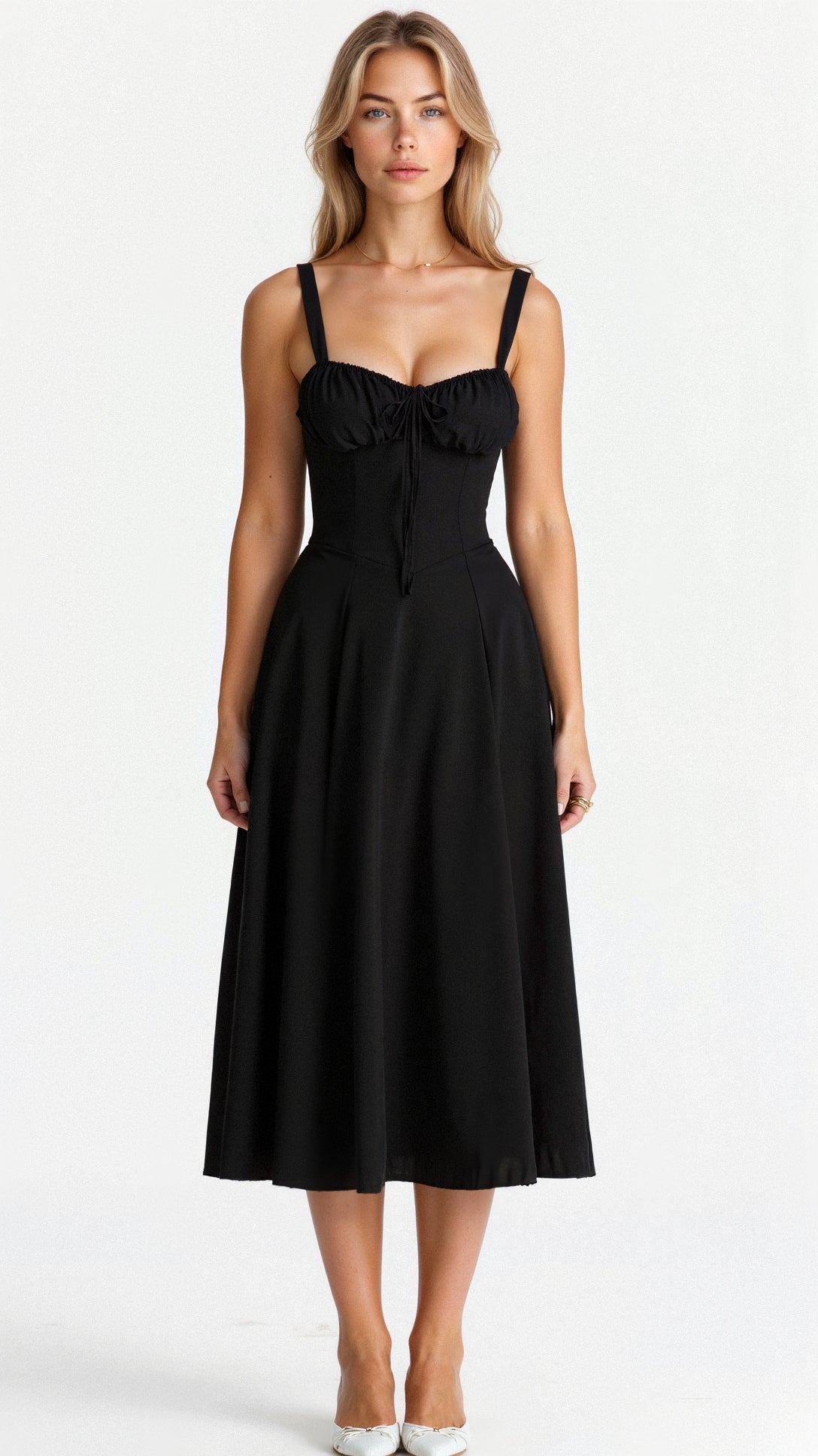 Sophie Robe Midi Corset Élégante À Taille Mise En Valeur Pour Événements Estivaux Romantiques