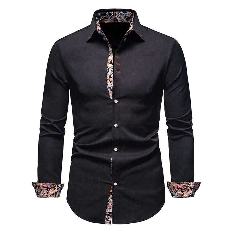 Chemise Habillée Slim Fit Josiah Avec Col Bordé Paisley Et Détails Des Poignets Blanc