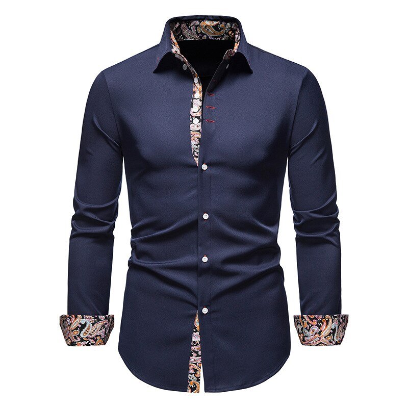 Chemise Habillée Slim Fit Josiah Avec Col Bordé Paisley Et Détails Des Poignets Blanc