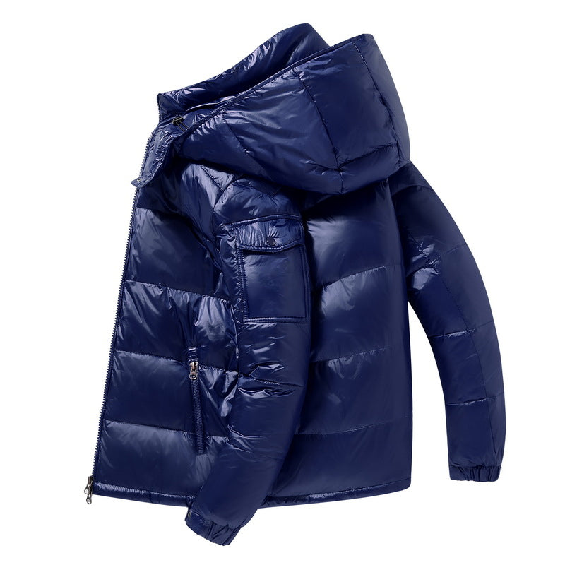 Nathan Doudoune Homme Brillante Hiver Capuche Duvet D Oie Blanc Imperméable Au Vent Résistante A Eau 3XL