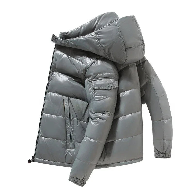 Nathan Doudoune Homme Brillante Hiver Capuche Duvet D Oie Blanc Imperméable Au Vent Résistante A Eau 3XL