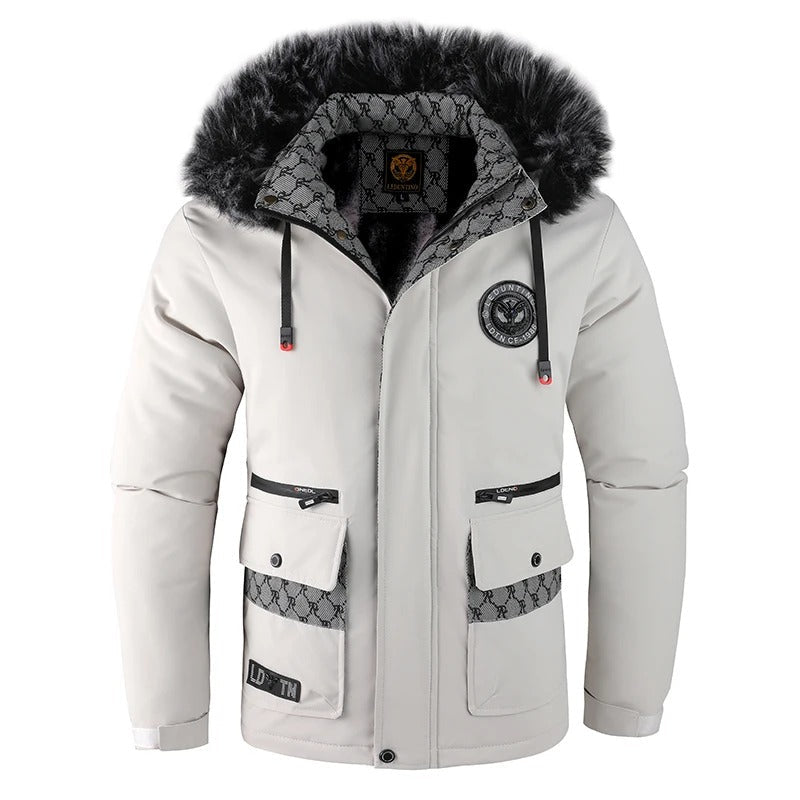 Veste Hiver Pour Homme Amawinc Nathan Avec Capuche Fourrure Isolation Épaisse Et Matelassée