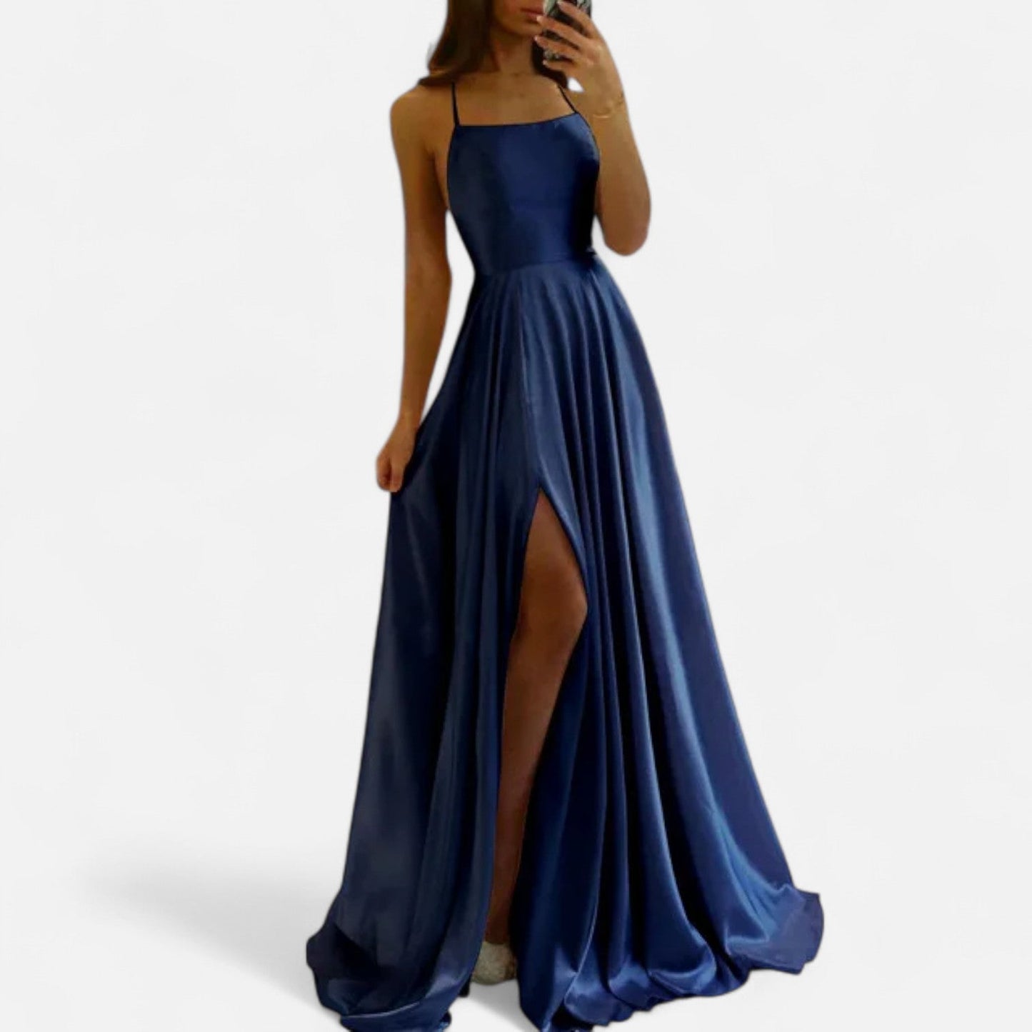 Robe Maxi Satin À Fente Latérale Moderne Pour Femme Gabrielle Amawinc Élégante Idéale Pour Événements