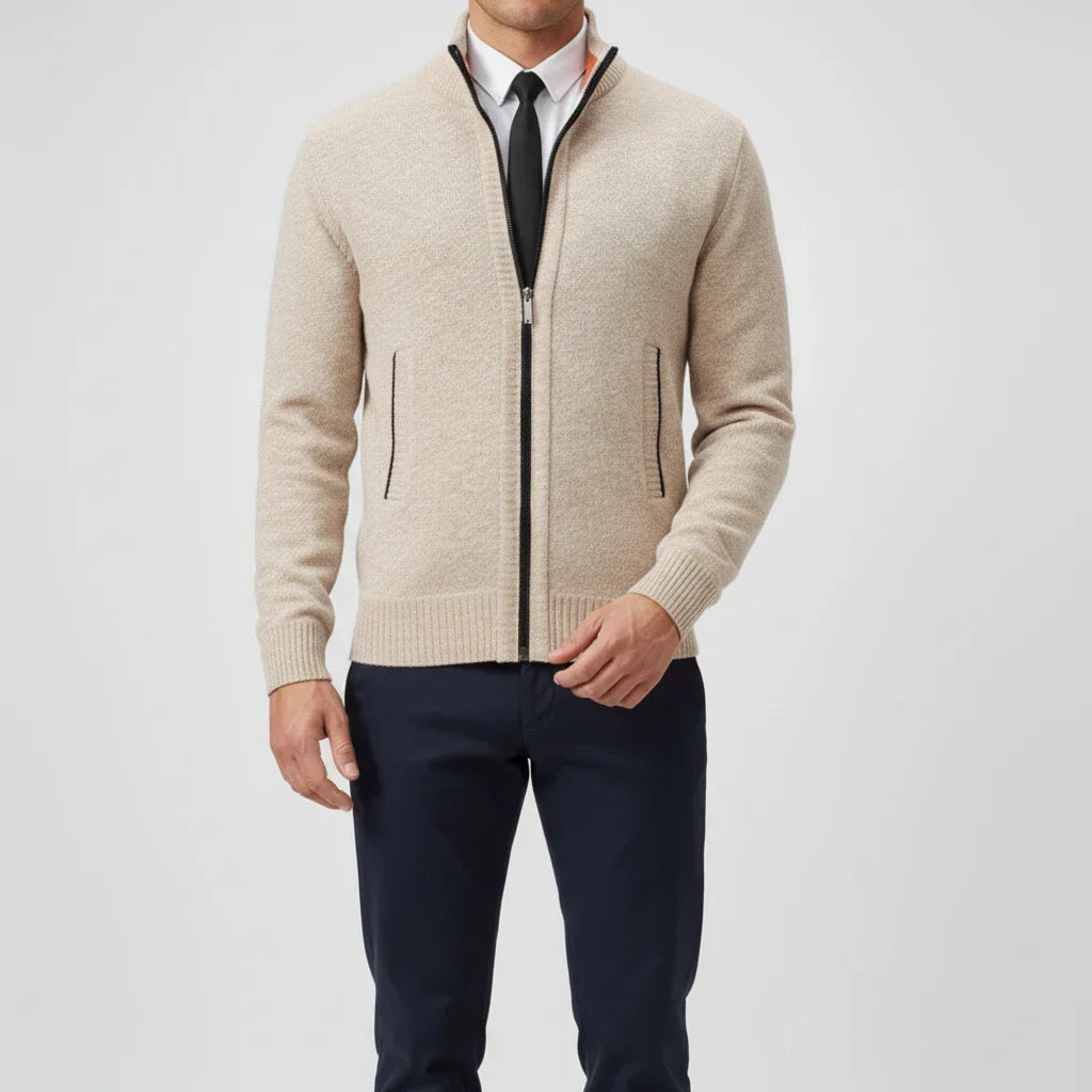 Amawinc Pull Zip Homme Col Montant Pour Une Superposition Facile Style Intemporel Bureau Weekend