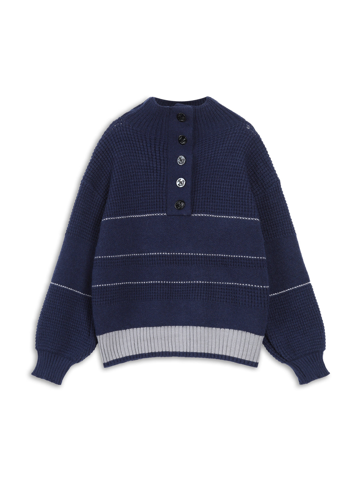 Pull Col Ouvert Boutonné En Maille Polyester Acrylique Pour Le Loisir Confort Quotidien