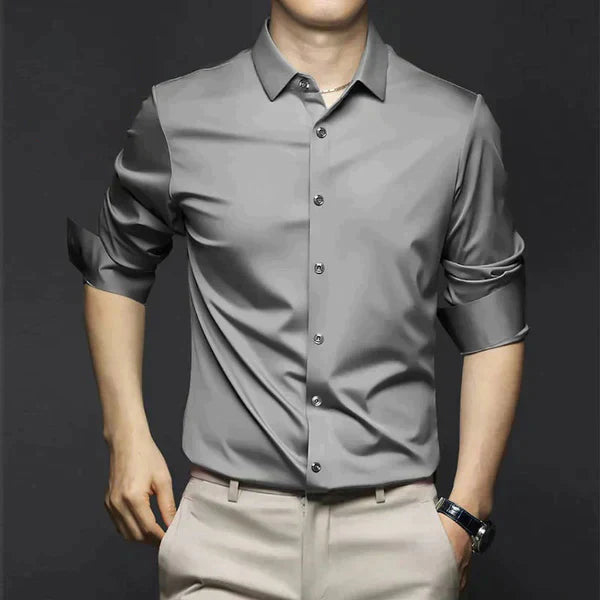 Chemise Homme Sans Repassage Slim Fit Respirante Anti Froissage Par Amawinc Indispensable au Quotidien
