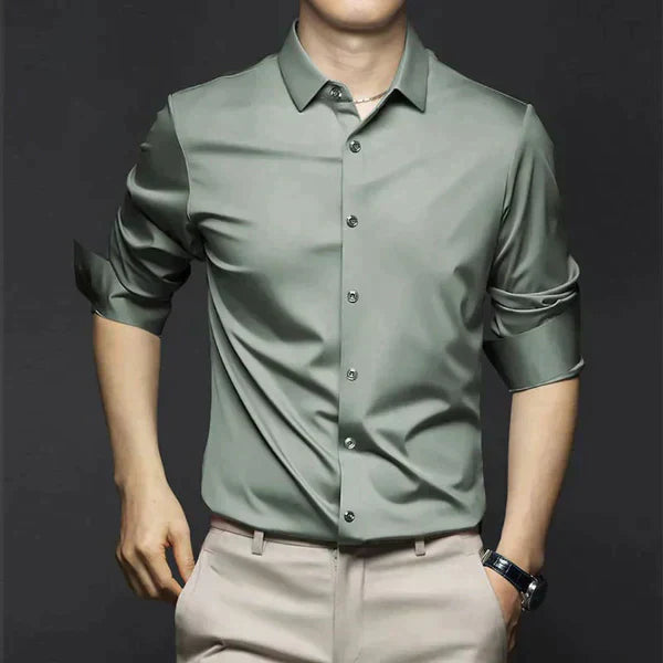 Chemise Homme Sans Repassage Slim Fit Respirante Anti Froissage Par Amawinc Indispensable au Quotidien