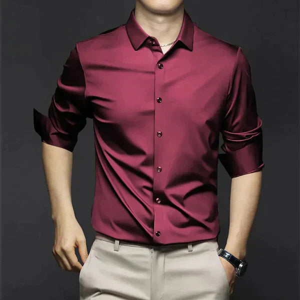 Chemise Homme Sans Repassage Slim Fit Respirante Anti Froissage Par Amawinc Indispensable au Quotidien