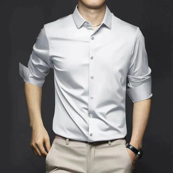 Chemise Homme Sans Repassage Slim Fit Respirante Anti Froissage Par Amawinc Indispensable au Quotidien