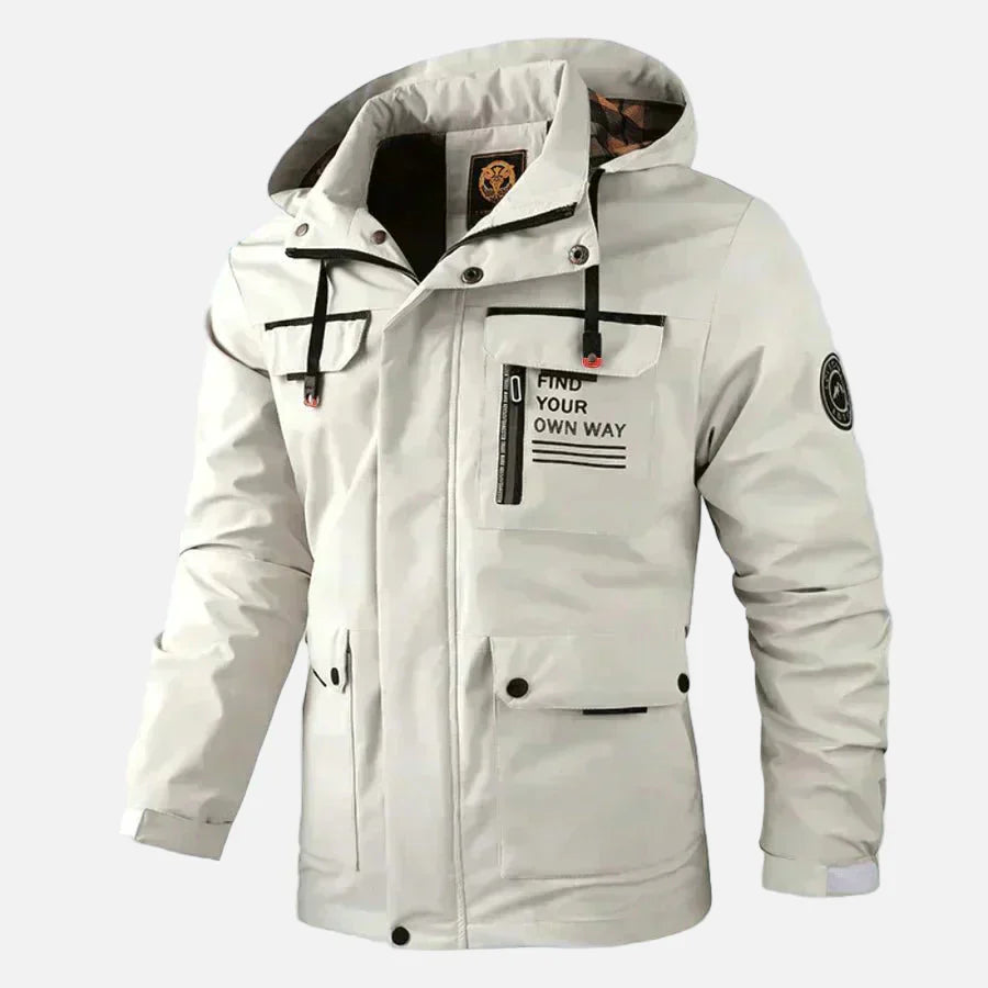 Veste Pour Homme Amawinc Col Debout Avec Capuche En Tissu Mélangé Longueur À Mi Hanche Automne