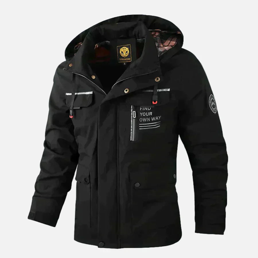 Veste Pour Homme Amawinc Col Debout Avec Capuche En Tissu Mélangé Longueur À Mi Hanche Automne