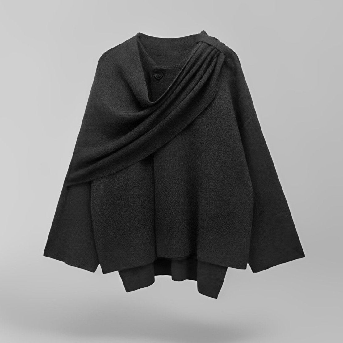 Poncho Pour Femme En Laine Douce Avec Design Asymétrique Élégant Cape Chaude Polyvalente Pour Automne Et Hiver