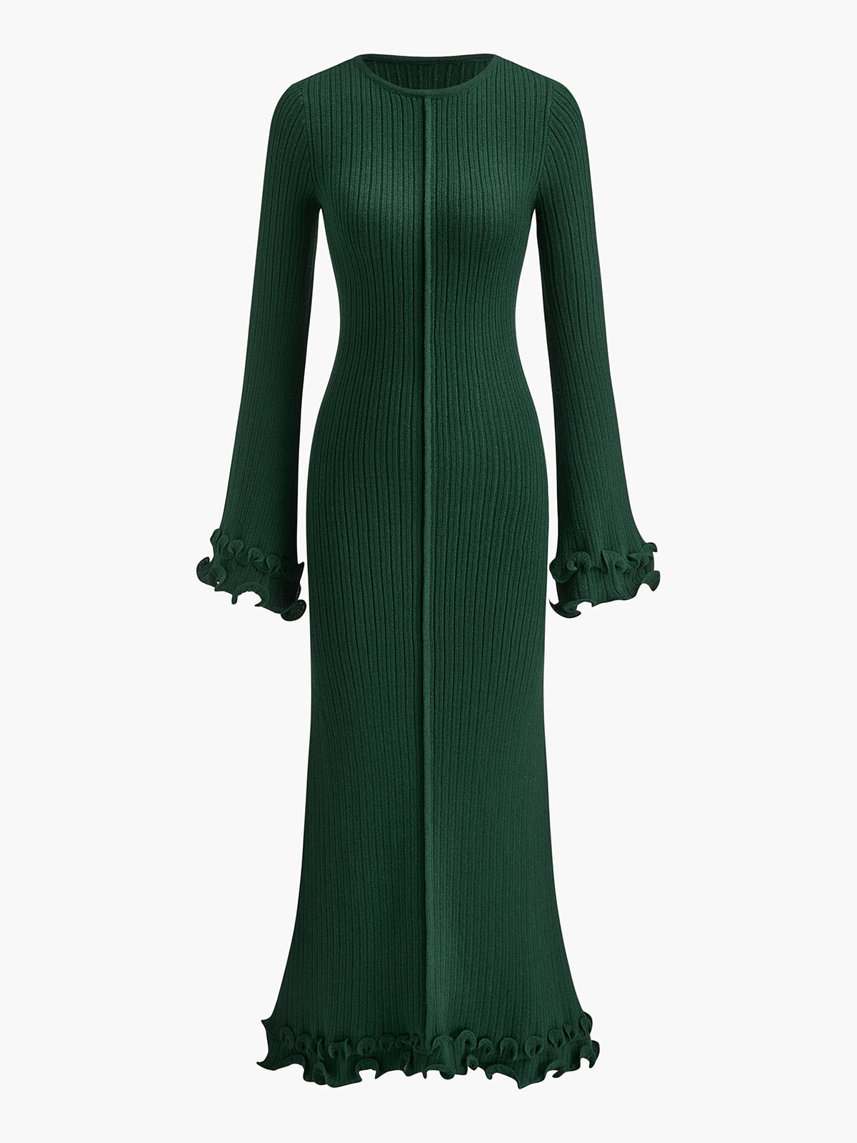 Robe Tricot Maxi Avec Piping Et Fronces À Cordon De Serrage Pour Mariage Vacances Amawinc