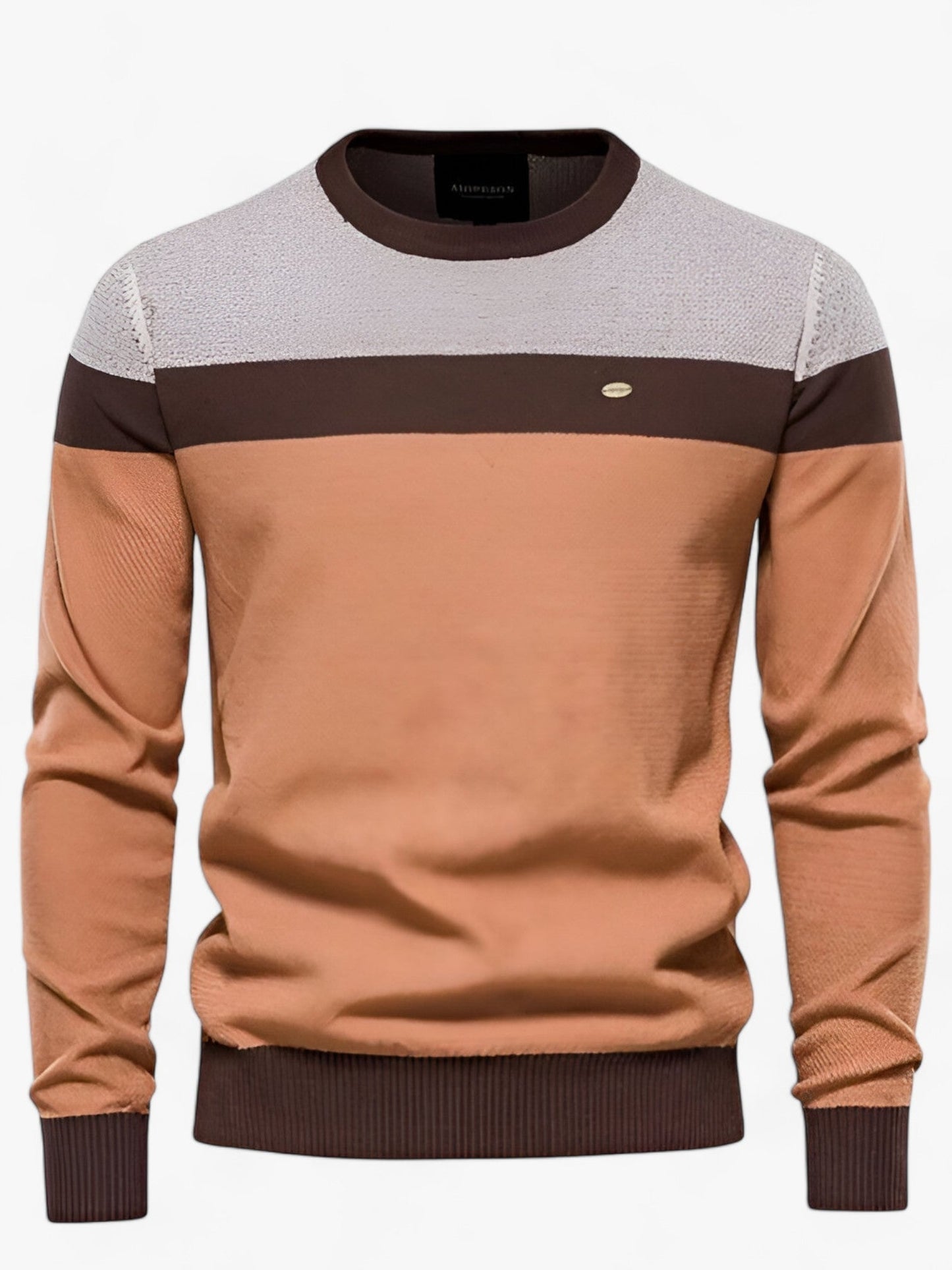 Pull Homme En Coton Jack Par Amawinc Bloc De Couleurs Tricot Respirant Pour Une Coupe Classique