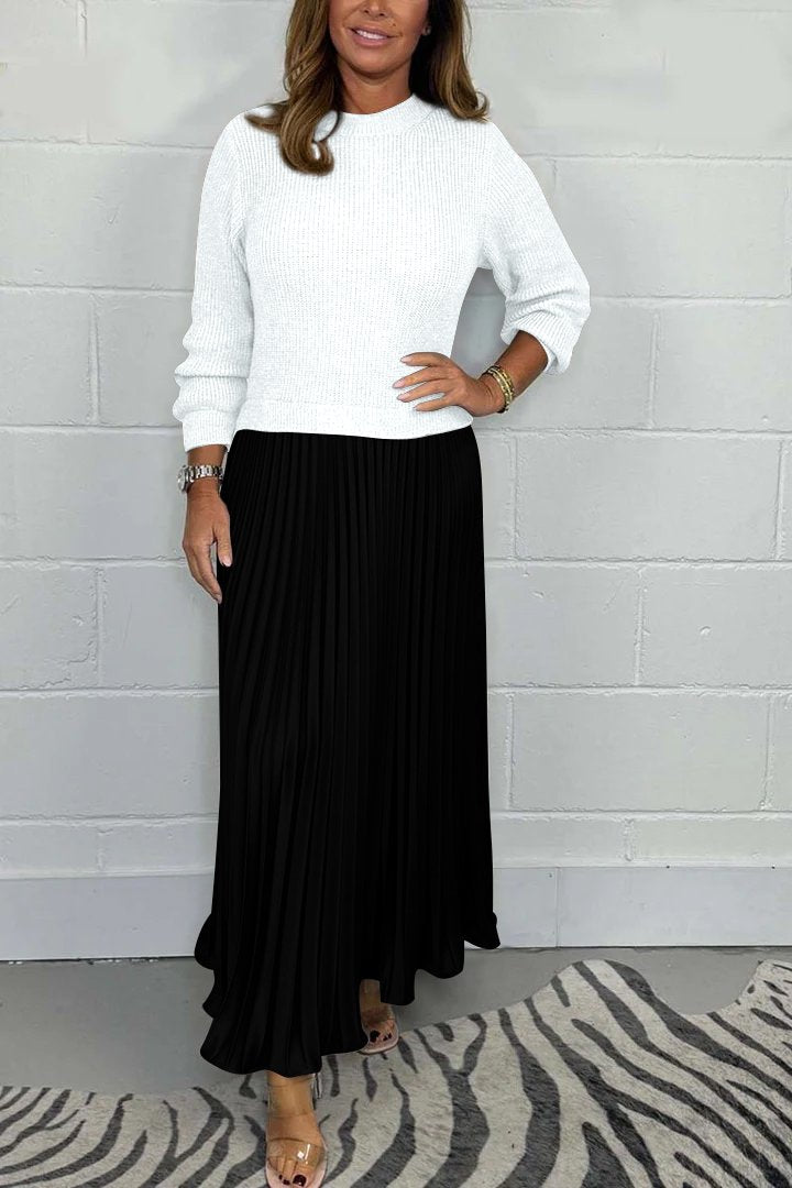 Jupe Maxi Plissée Pour Femme À Taille Haute Élégante Idéale Pour Vie Quotidienne Et Fêtes