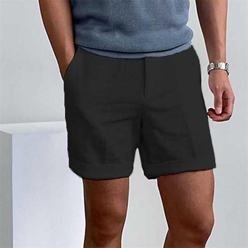Shorts En Lin Pour Homme Coupe Décontractée Avec Jambes Retroussées Respirants Pour Été Confort Urbain