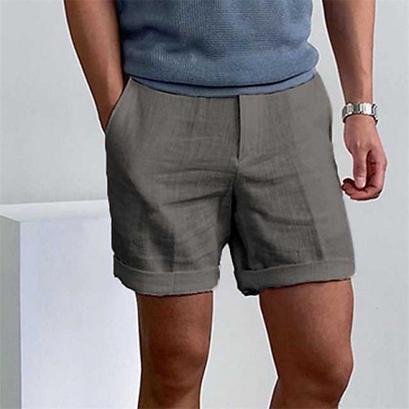 Shorts En Lin Pour Homme Coupe Décontractée Avec Jambes Retroussées Respirants Pour Été Confort Urbain
