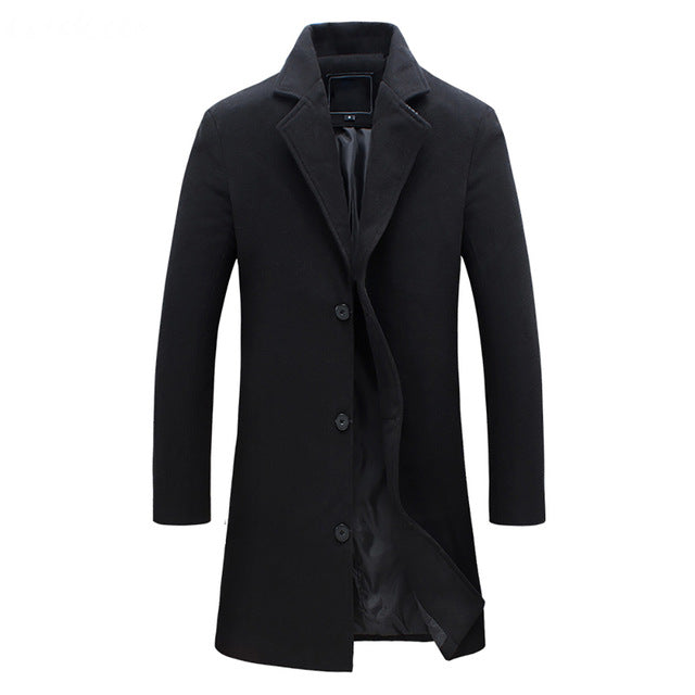 Manteau Long Forme Formelle Pour Hommes Par Amawinc En Laine Tailoré Pour Affaires Et Soirée