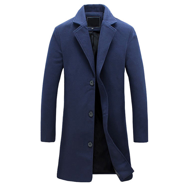 Manteau Long Forme Formelle Pour Hommes Par Amawinc En Laine Tailoré Pour Affaires Et Soirée
