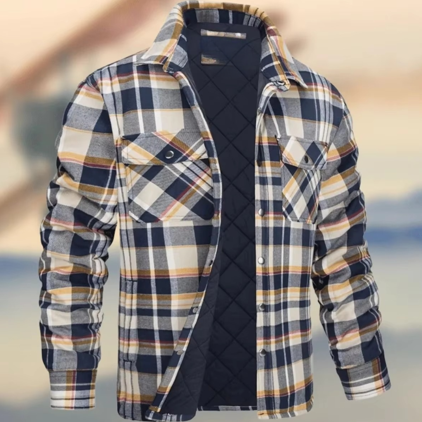 Veste Homme En Coton Épais À Carreaux Pour L Hiver Décontractée Et Plein Air Et Activités Extérieures