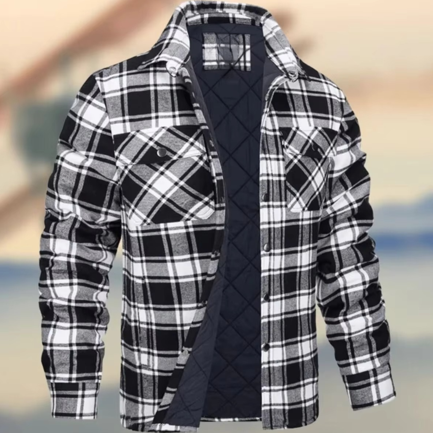 Veste Homme En Coton Épais À Carreaux Pour L Hiver Décontractée Et Plein Air Et Activités Extérieures