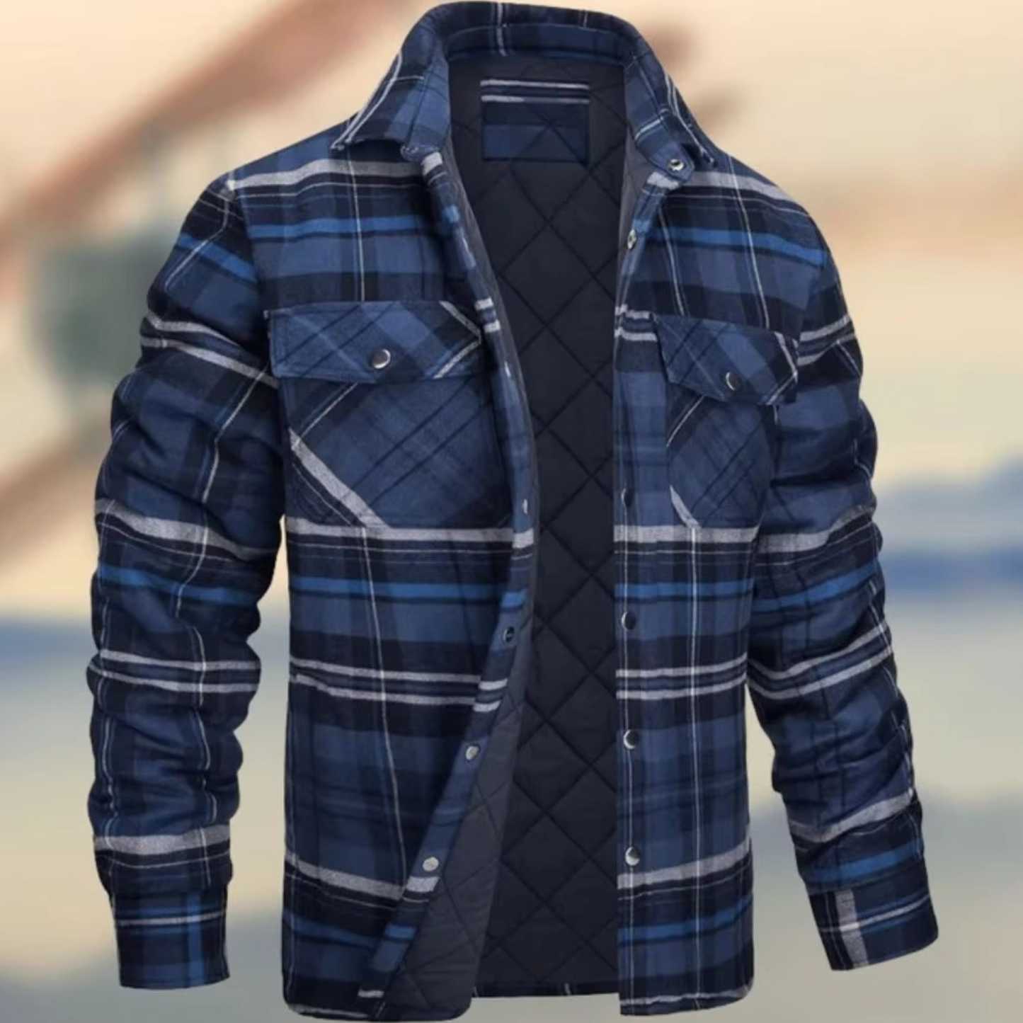 Veste Homme En Coton Épais À Carreaux Pour L Hiver Décontractée Et Plein Air Et Activités Extérieures