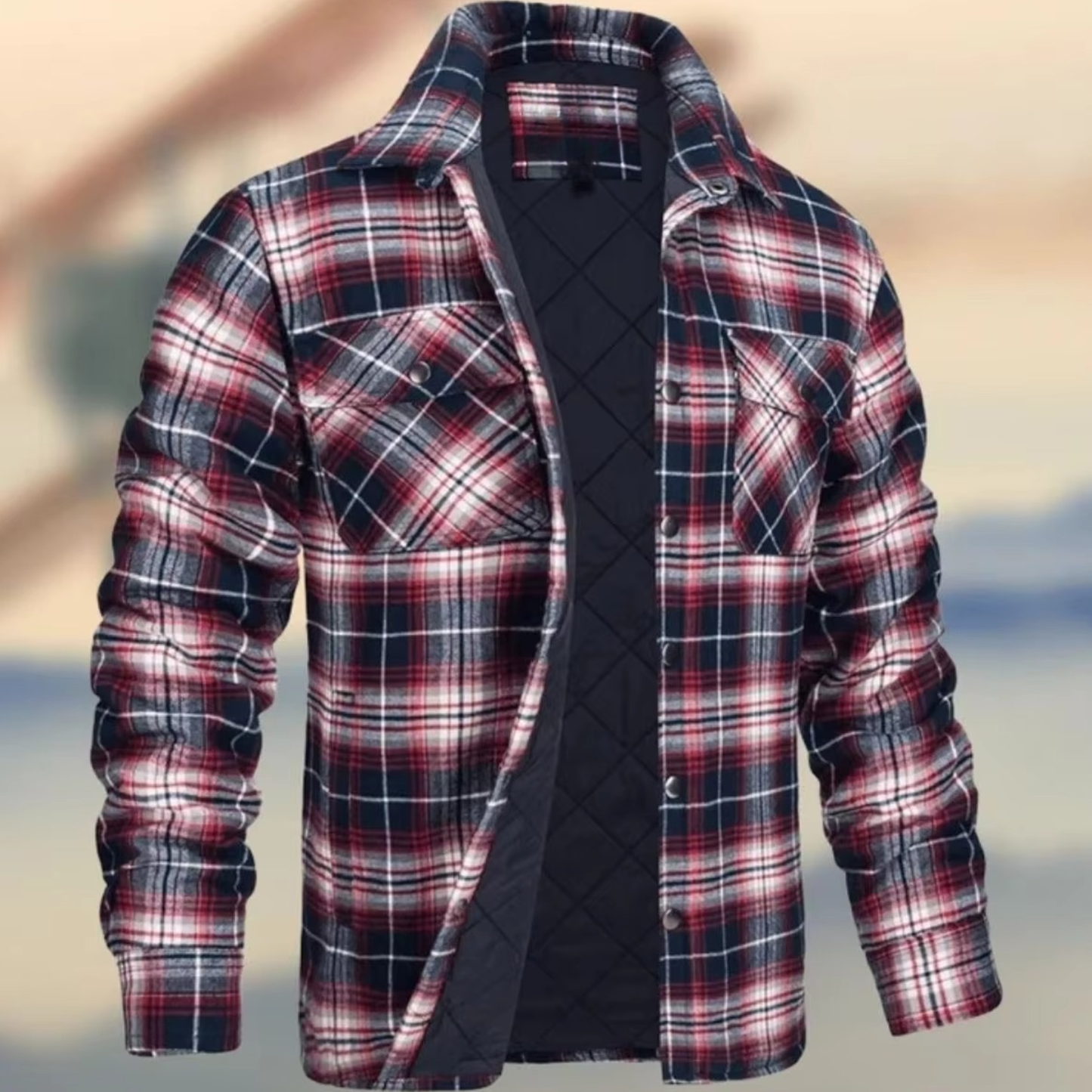 Veste Homme En Coton Épais À Carreaux Pour L Hiver Décontractée Et Plein Air Et Activités Extérieures