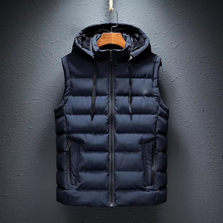 Gilet Sans Manches À Capuche Matelassé En Coton Pour Homme Avec Fermeture Éclair Tailles Plus Jusqu À 6XL