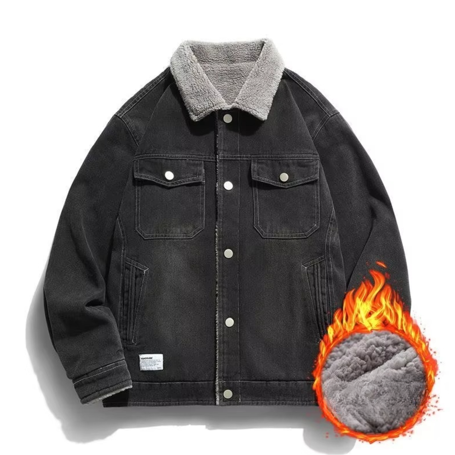 Veste En Jean Doublée De Polaire Pour Homme Amawinc Manteau D Hiver Chaud Style Décontracté Tailles M À 4XL