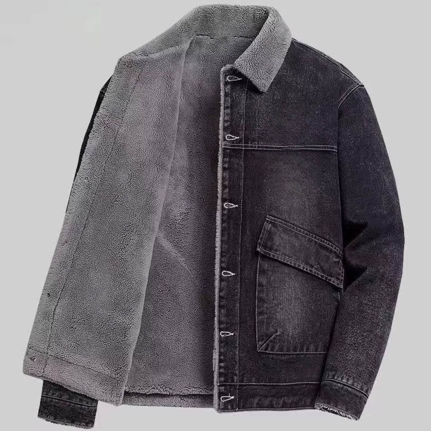 Veste En Jean Doublée De Polaire Pour Homme Amawinc Manteau D Hiver Chaud Style Décontracté Tailles M À 4XL